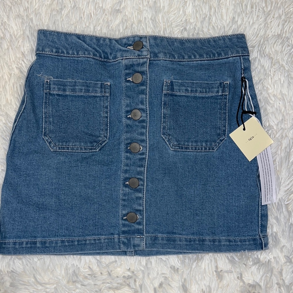 Denim mini skirt